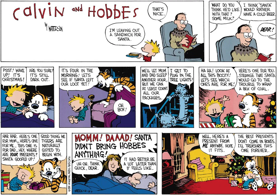 Calvin and Hobbes from December 25, 1988